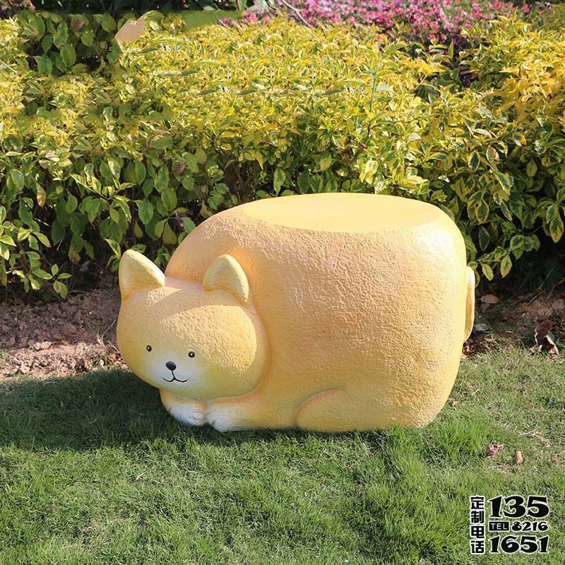 公園玻璃鋼卡通貓咪座椅雕塑 公園玻璃鋼卡通貓咪座椅雕塑