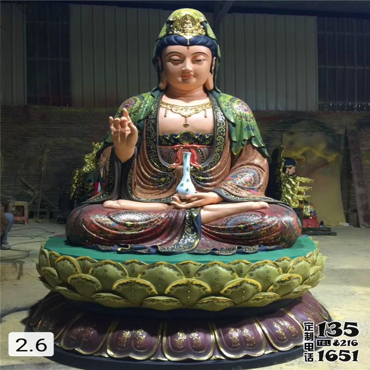玻璃鋼彩繪寺廟大型坐著的觀音雕塑 玻璃鋼彩繪寺廟大型坐著的觀音雕塑