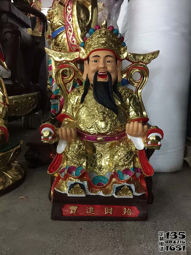 庭院供奉雕塑擺件玻璃鋼財神雕塑 庭院供奉雕塑擺件玻璃鋼財神雕塑